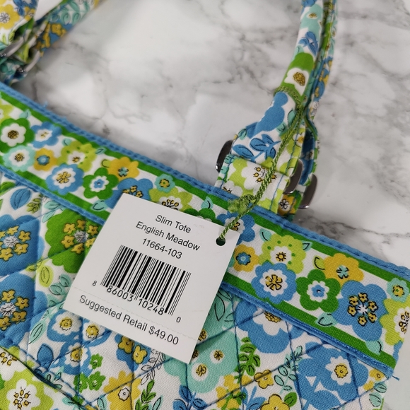 NWT Vera Bradley Slim Tote in English Meadow - Picture 2 of 5